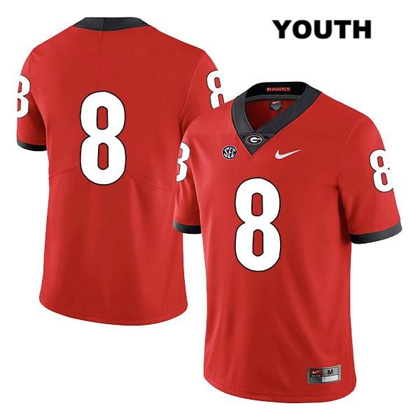 Georgia Bulldogs Youth Lewis Cine #8 NCAA No Name Legend Authentic Red Nike Stitched College Football Jersey WEK2456SC